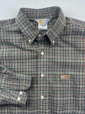 Carhartt Vintage Button Down Men's Shirt L Green Plaid